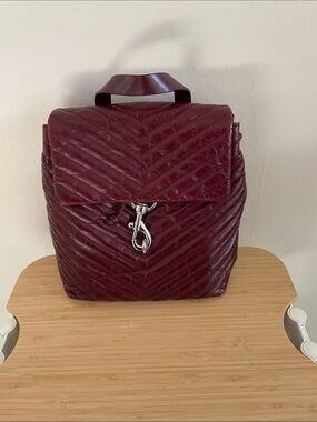 Rebecca Minkoff Quilted Burgundy Leather Backpack